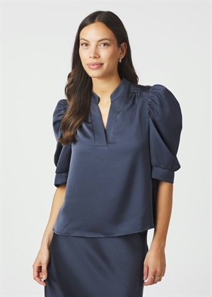Roella heavy sateen bluse Midnight Blue Neo Noir 